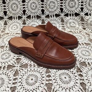 Madewell Brown Leather Slip-On loafers 8